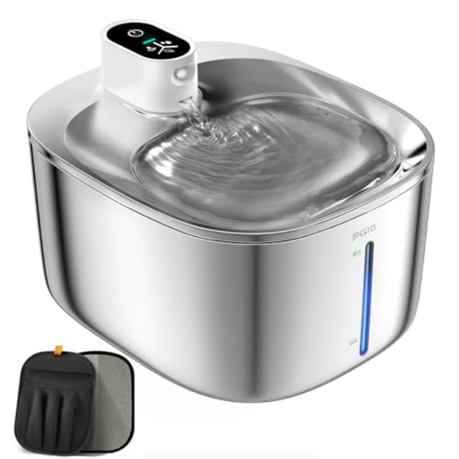 Wireless Cat Water Fountain for Indoor Use, Stainless Steel, Silver, 4.5L Capacity with 4000mAh Battery and Pet Hair Remover Gl
Wireless Cat Water Fountain for Indoor Use, Stainless Steel, Silver, 4.5L Capacity with 4000mAh Battery and Pet Hair Remover Gl