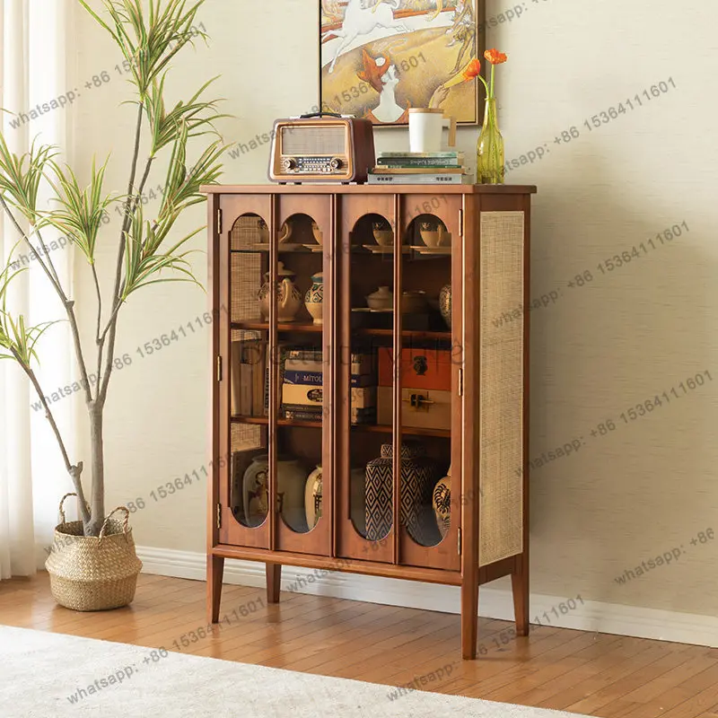 Log rattan glass porch cabinet retro storage TV side cabinet
Log rattan glass porch cabinet retro storage TV side cabinet