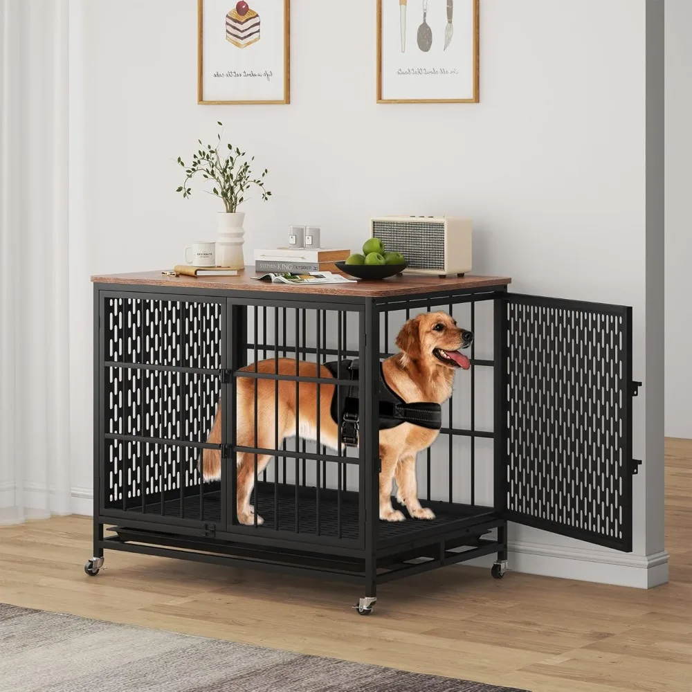 неразрушимый ящик для собак, 42-дюймовый сверхмощный очень большой ящик для собак, мебель для больших и средних собак со съемными подносами, 3 дверцы,
неразрушимый ящик для собак, 42-дюймовый сверхмощный очень большой ящик для собак, мебель для больших и средних собак со съемными подносами, 3 дверцы,