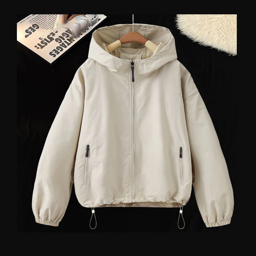 Casual jacket women's 2026 spring and autumn new fashion versatile trend large size loose hooded short jacket
Casual jacket women's 2026 spring and autumn new fashion versatile trend large size loose hooded short jacket
