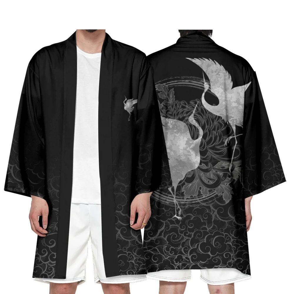 Кимоно «Великая волна Канагавы» с изображением журавлей, японское мужское длинное кимоно-кардиган, кимоно-рубашка для мальчиков, костюм самурая, юката
Кимоно «Великая волна Канагавы» с изображением журавлей, японское мужское длинное кимоно-кардиган, кимоно-рубашка для мальчиков, костюм самурая, юката
