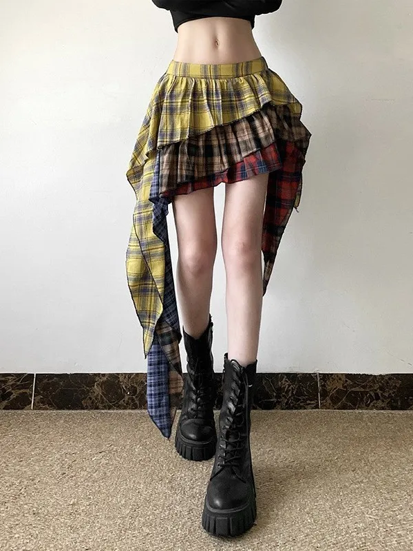 Faionable Plaid Print Irregular Skirt Women's Retro Sle f-length Skirt Ciwalk PVC Fabric Batwing pe Skirt
Faionable Plaid Print Irregular Skirt Women's Retro Sle f-length Skirt Ciwalk PVC Fabric Batwing pe Skirt