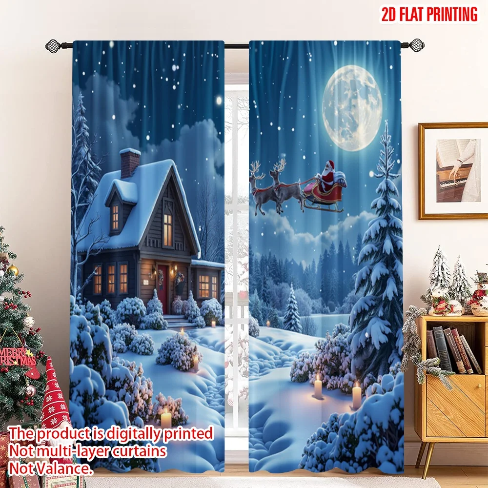 2pcs 2D flat printing Merry Christmas Window Curtains Santa Sleigh Christmas Night Polyester Without Electricity Spring Perfect
2pcs 2D flat printing Merry Christmas Window Curtains Santa Sleigh Christmas Night Polyester Without Electricity Spring Perfect