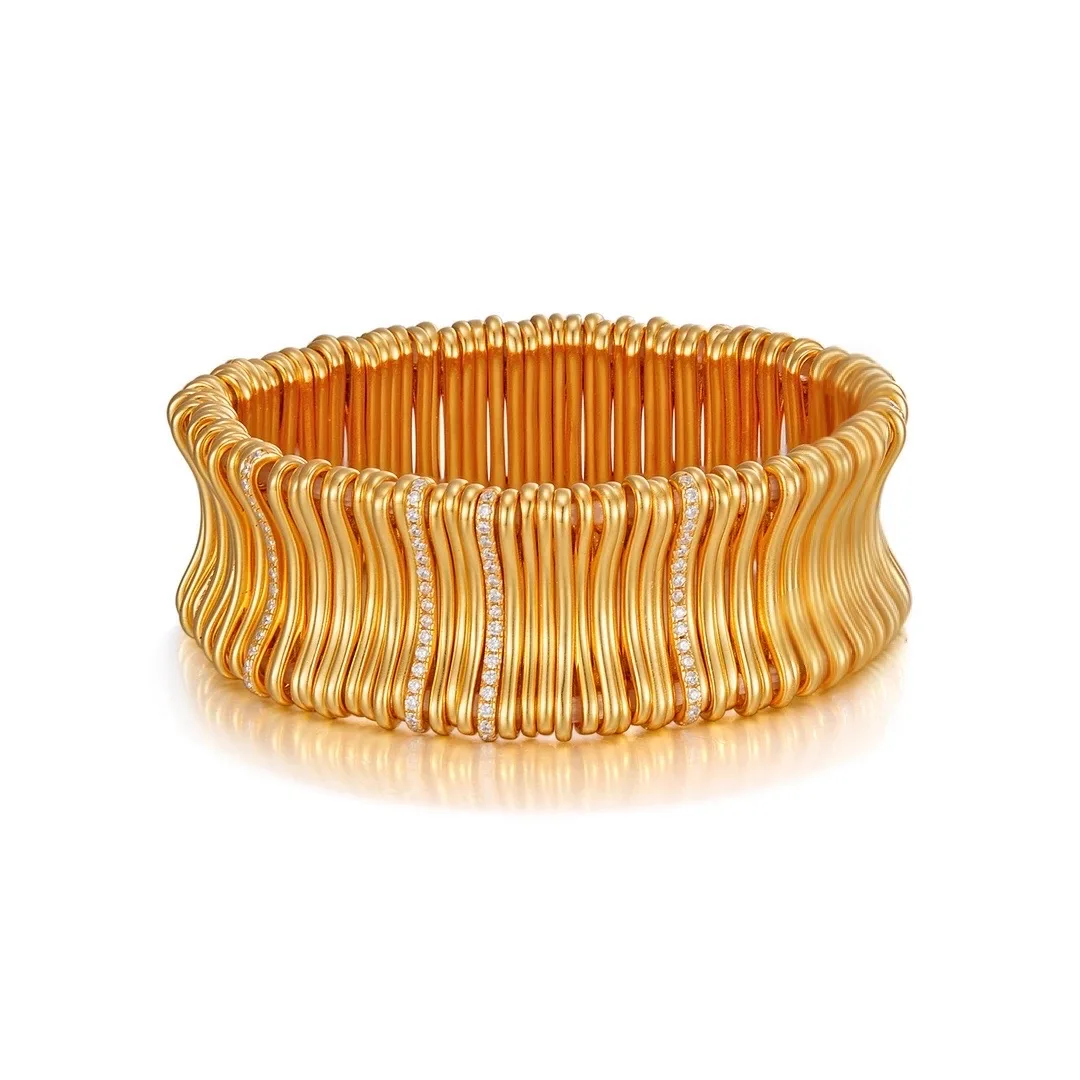 BELLUX 925 Silver Synthetic Zircon Bracelet Cloth of Gold Vintage Style Light Luxury Unique Design Bangle
BELLUX 925 Silver Synthetic Zircon Bracelet Cloth of Gold Vintage Style Light Luxury Unique Design Bangle