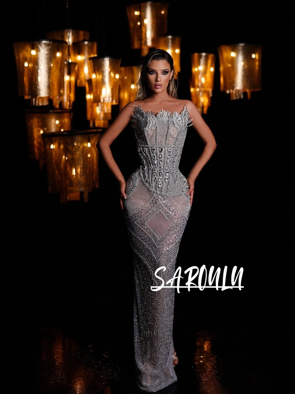 Unique Strapless Corset Evening Dress Dainty Crystals Beads Sequins Straight Prom Gown Customized Luxurious Banquet Party Wear
Unique Strapless Corset Evening Dress Dainty Crystals Beads Sequins Straight Prom Gown Customized Luxurious Banquet Party Wear