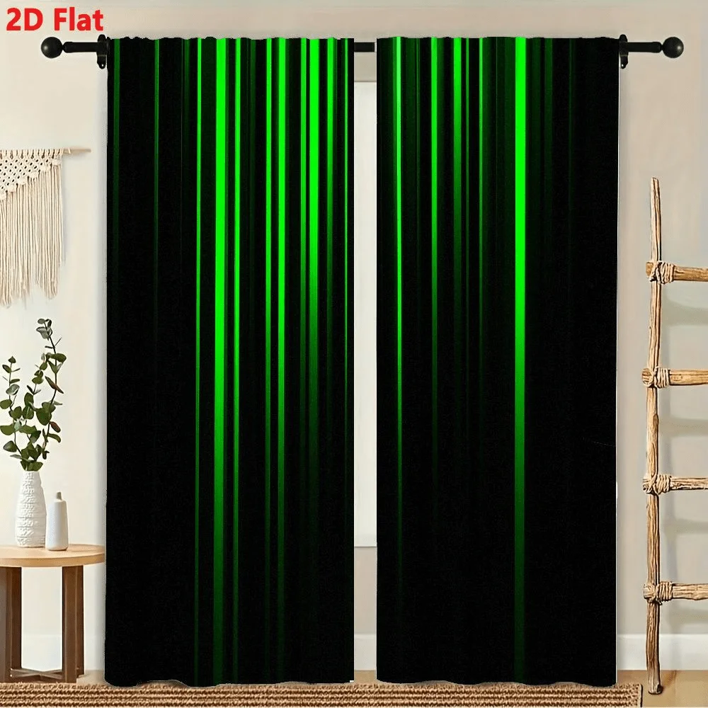 2Pcs Curtains Vertical Lines Green Black Geometric Gradient Window Drapes For Bedroom Room Decor Decoration Window Treatment.
2Pcs Curtains Vertical Lines Green Black Geometric Gradient Window Drapes For Bedroom Room Decor Decoration Window Treatment.