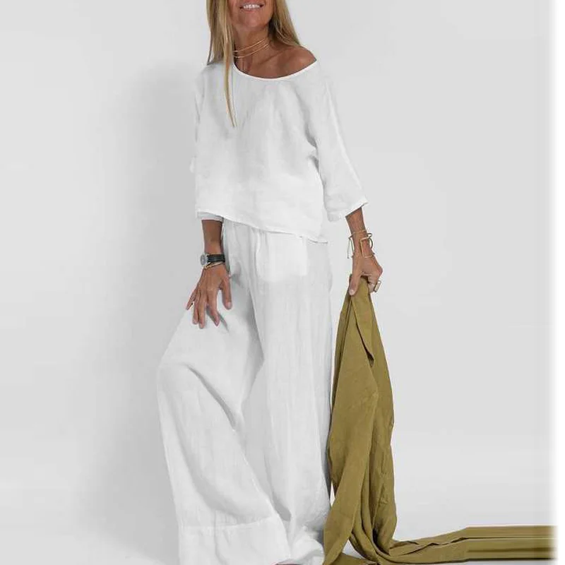 Ladies Floral Print Pockets Cotton Linen Set Casual Elastic Waist Trouser Suit Women O-neck Half Sleeve Shirt and Pants Outfits
Ladies Floral Print Pockets Cotton Linen Set Casual Elastic Waist Trouser Suit Women O-neck Half Sleeve Shirt and Pants Outfits