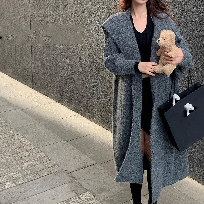 Vintage Turn Down Collar Solid Sweater Coats Casual Thick Open Stitch Vintage Knit Cardigan Women Long Coat Full Sleeve
Vintage Turn Down Collar Solid Sweater Coats Casual Thick Open Stitch Vintage Knit Cardigan Women Long Coat Full Sleeve