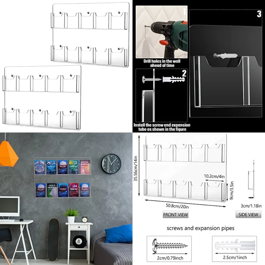 2 Pack Acrylic Brochure Pamphlet Holder Wall Mount Clear Brochure Display Holder Plastic Trifold Flyer Rack Literature Storage
2 Pack Acrylic Brochure Pamphlet Holder Wall Mount Clear Brochure Display Holder Plastic Trifold Flyer Rack Literature Storage