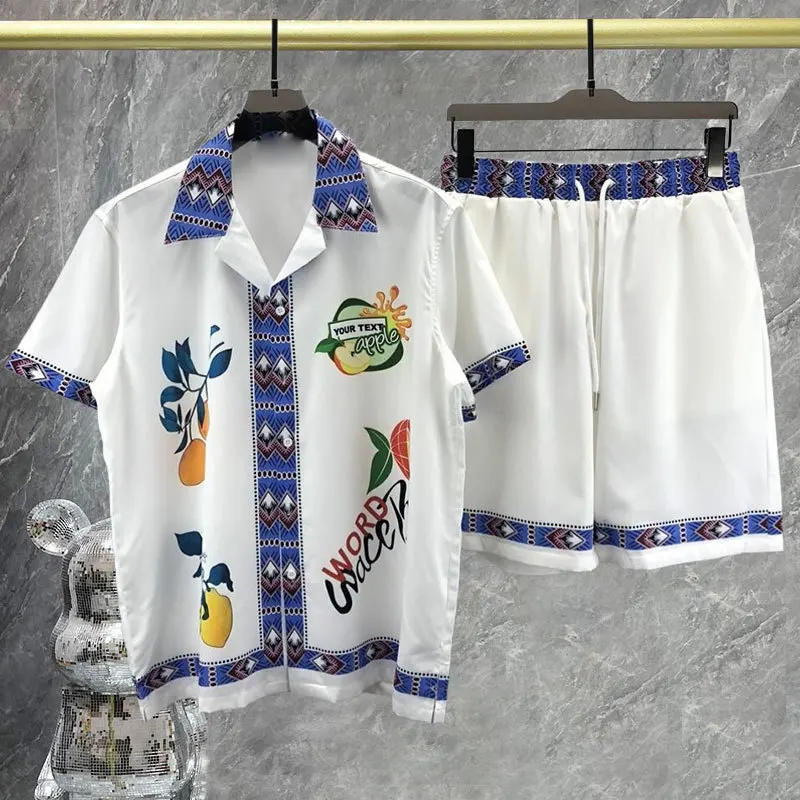 Vintage Pattern Streetwear Shirt Suit Lapel Contrasting Pattern Print Short-sleeved Shirt Set Short Top For Men Casual Set Homme
Vintage Pattern Streetwear Shirt Suit Lapel Contrasting Pattern Print Short-sleeved Shirt Set Short Top For Men Casual Set Homme