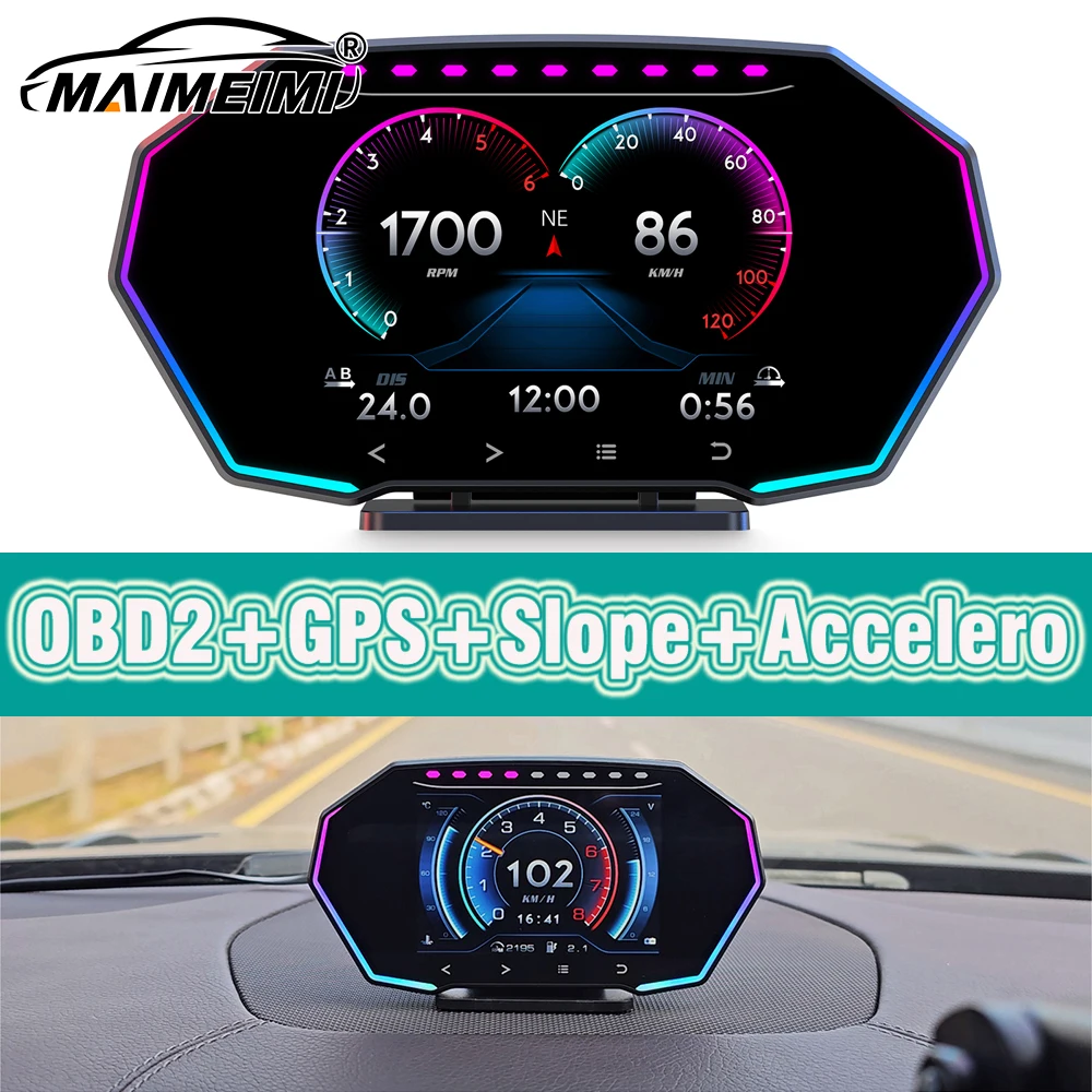 HUD F11 LCD Instrument Panel for OBD2+GPS+Slope+Accelerometer Car OBD II Temperature Gauge Digital Speed AFR on Board Computer
HUD F11 LCD Instrument Panel for OBD2+GPS+Slope+Accelerometer Car OBD II Temperature Gauge Digital Speed AFR on Board Computer