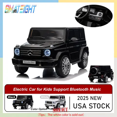Licensed Mercedes-Benz G500 24V Kids Ride On Car with Remote Control 3 Speeds LED Lights Bluetooth MP3 Display Safety Belt
