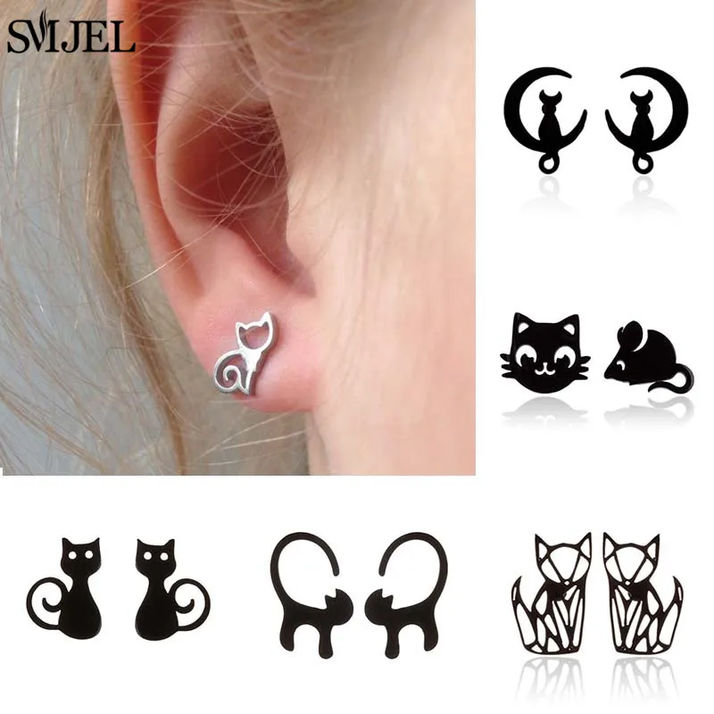 SMJEL Cute Origami Cat Stud Earrings for Women Hollow Fox Cat Moon Mouse Earings Black Animal Piercing Jewelry Christmas Gifts
SMJEL Cute Origami Cat Stud Earrings for Women Hollow Fox Cat Moon Mouse Earings Black Animal Piercing Jewelry Christmas Gifts