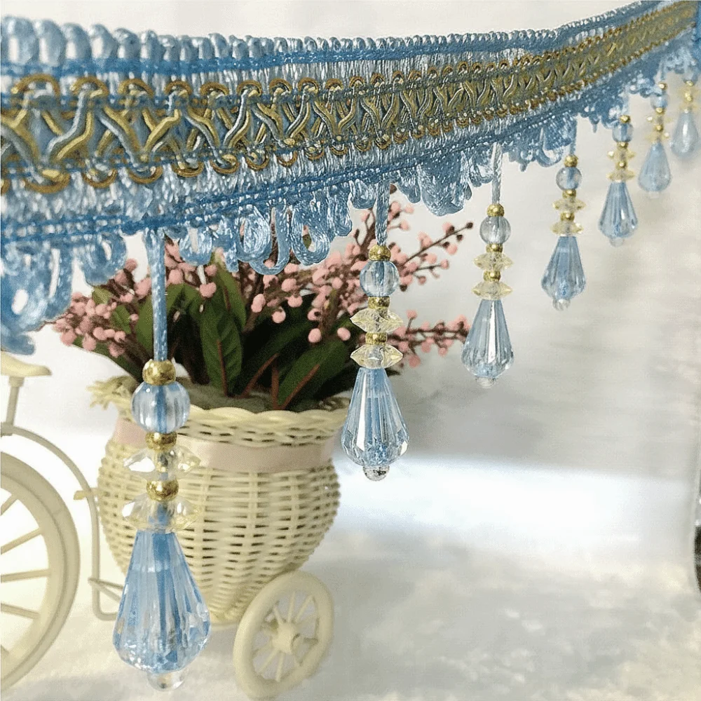 12M Crystal Hanging Beads Tassel Lace Trim Woven Texture Fringe Accessories Vintage Fringe Trim Droplet Shape
12M Crystal Hanging Beads Tassel Lace Trim Woven Texture Fringe Accessories Vintage Fringe Trim Droplet Shape