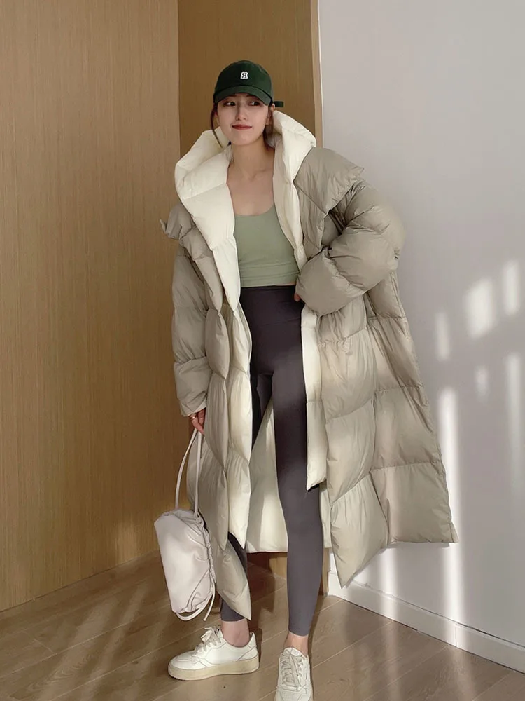 Women Down Coat 2023 Winter Hooded 90% White Duck Down Jacket Solid Loose Long Thickened Warm Overcoat Fashion New
Women Down Coat 2023 Winter Hooded 90% White Duck Down Jacket Solid Loose Long Thickened Warm Overcoat Fashion New