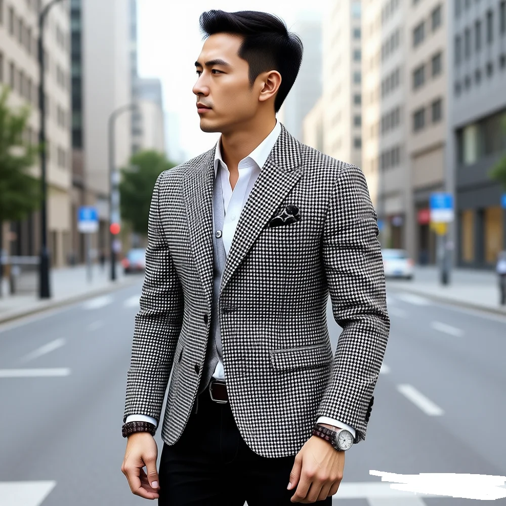 Мужской приталенный смокинг с узором «елочка», комплект роскошного кашемирового пальто, повседневный дизайнерский элегантный деловой костюм
Мужской приталенный смокинг с узором «елочка», комплект роскошного кашемирового пальто, повседневный дизайнерский элегантный деловой костюм