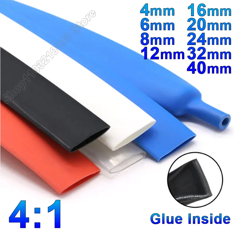 1M 4:1 Heat Shrink Tube With Glue Dual Wall Tubing ID 4 6 8 12 16 20 24 32mm Wire Cable Protection Sleeve Four Times Shrink Tube
1M 4:1 Heat Shrink Tube With Glue Dual Wall Tubing ID 4 6 8 12 16 20 24 32mm Wire Cable Protection Sleeve Four Times Shrink Tube