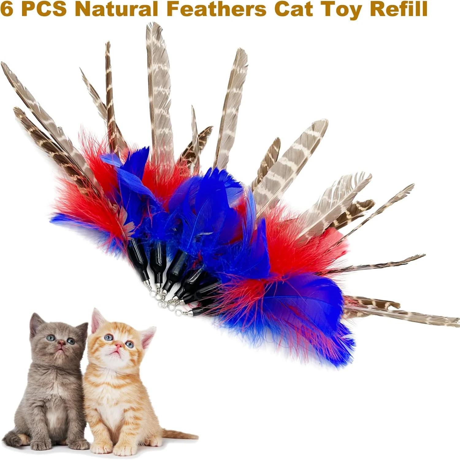 Luxurious Finest Cat Wand for Ultimate Feline Fun - Premium 6pcs Soft Durable Natural Toy Feather Replacement for Lasting Satisf
Luxurious Finest Cat Wand for Ultimate Feline Fun - Premium 6pcs Soft Durable Natural Toy Feather Replacement for Lasting Satisf