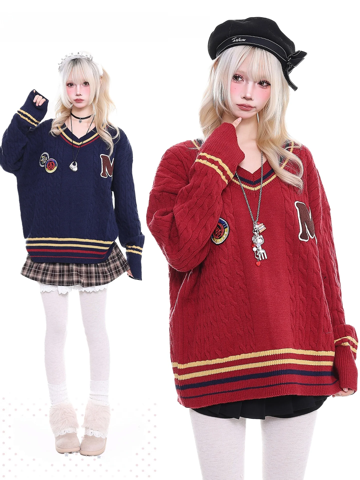 Loose V-ne Knitwear Women's Autumn Winter New Sle Orange Marmalade YO Academy Sle Twist Knitted Sweater Coat
Loose V-ne Knitwear Women's Autumn Winter New Sle Orange Marmalade YO Academy Sle Twist Knitted Sweater Coat