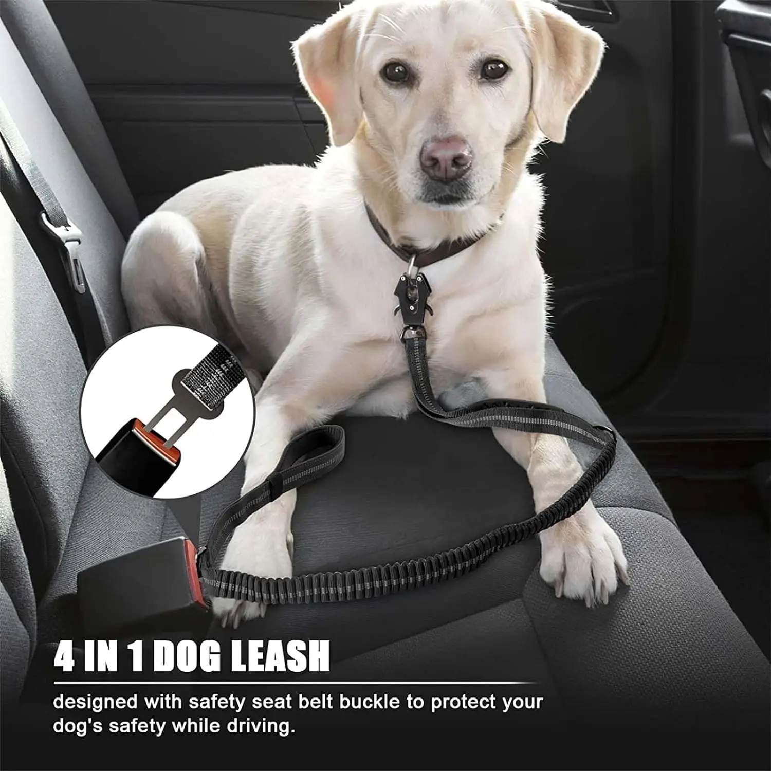 Dog leash with car seat belt, elastic and retractable for large dogs, tactical elastic dog leash, collar para perro
Dog leash with car seat belt, elastic and retractable for large dogs, tactical elastic dog leash, collar para perro
