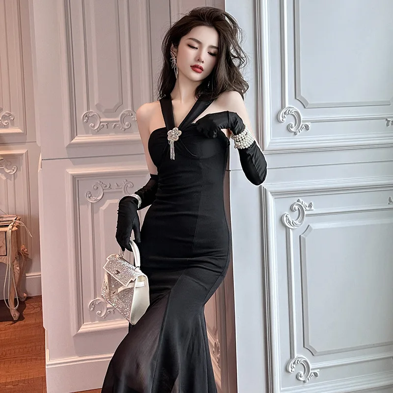 Coigarsam Long Dress Women Summer 2024 New French Style Sexy Solid Chiffon Slash Neck Zipper Strapless Black Dresses
Coigarsam Long Dress Women Summer 2024 New French Style Sexy Solid Chiffon Slash Neck Zipper Strapless Black Dresses