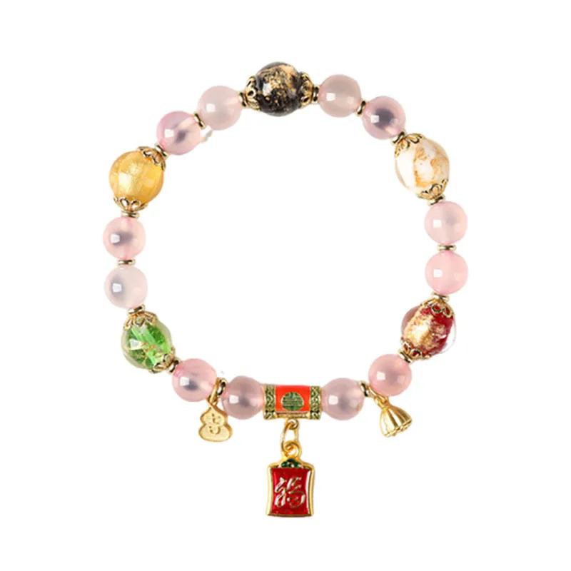 Five Way God of Wealth Bracelet with Agate Gold Foil Glass Beads for Women Men Gifts
Five Way God of Wealth Bracelet with Agate Gold Foil Glass Beads for Women Men Gifts