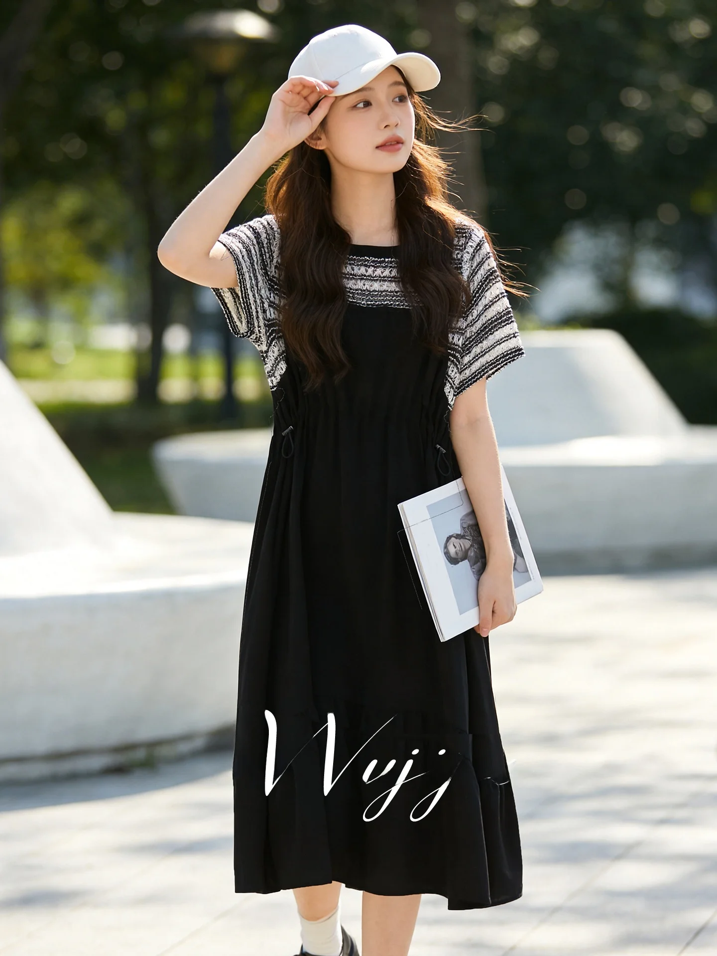 Slimming Splice Short Sleeve Women's Dress High Waist A-Line Midi Skirt Polyester Fiber Spring Summer New Style Five Seasons ...
Slimming Splice Short Sleeve Women's Dress High Waist A-Line Midi Skirt Polyester Fiber Spring Summer New Style Five Seasons ...