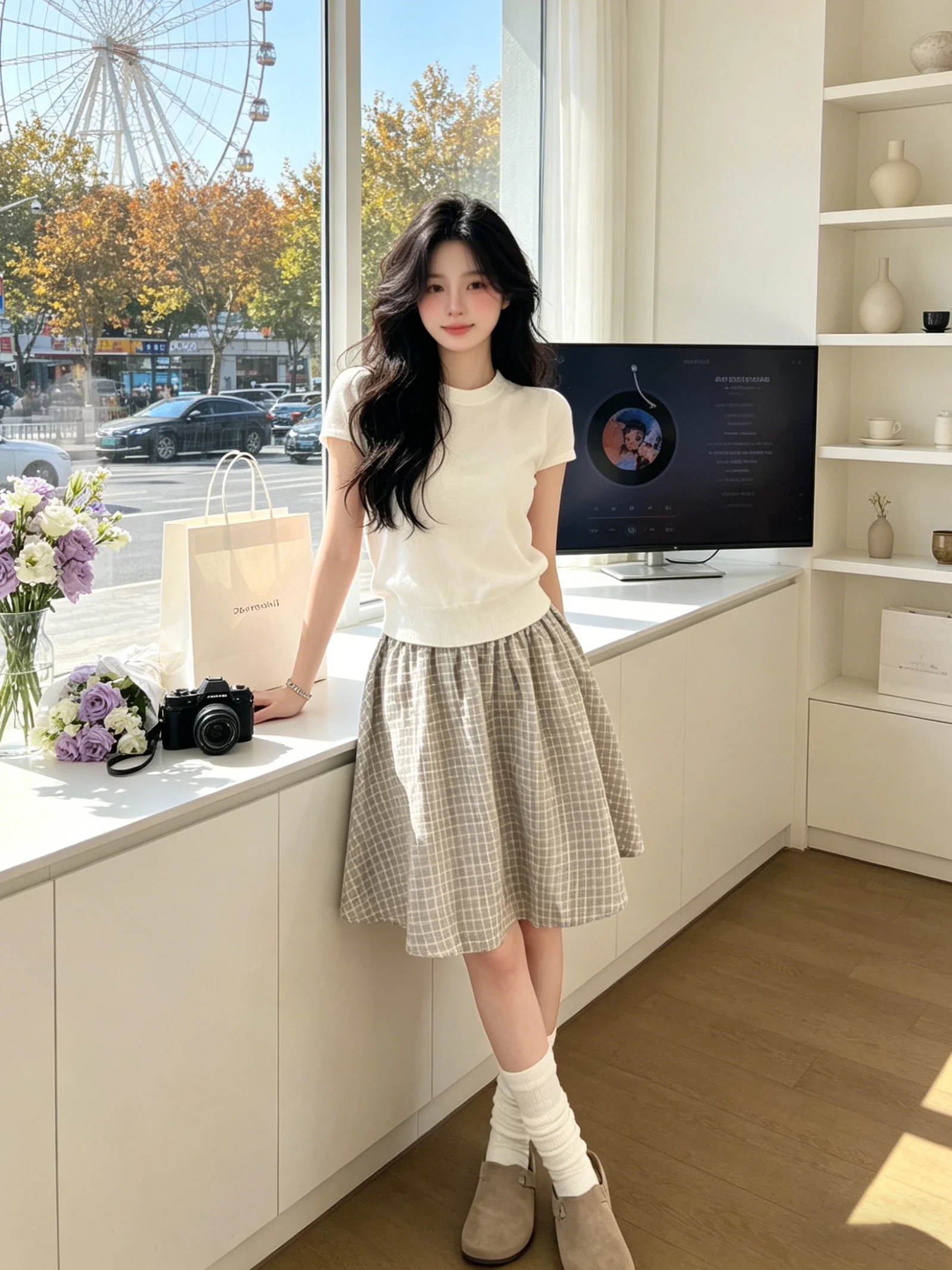 Summer Korean Style Women's Fashion Set White round Neck Short Sleeve T-Shirt Plaid Skirt Two-Piece Breathable Lightweig...
Summer Korean Style Women's Fashion Set White round Neck Short Sleeve T-Shirt Plaid Skirt Two-Piece Breathable Lightweig...