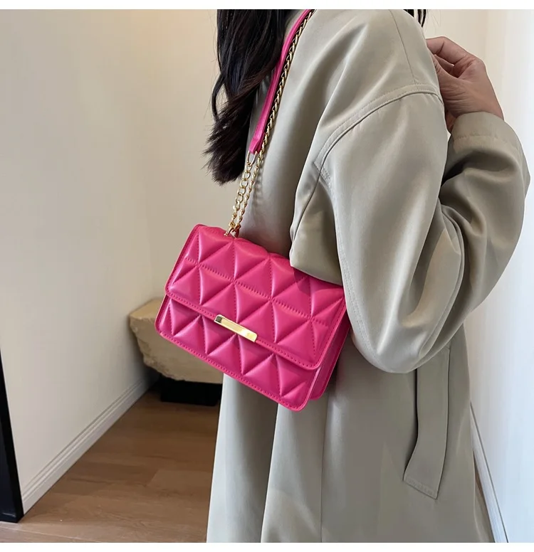 Women Quilted Chain Crossbody Bag Fashion Small Square Shoulder Purse Multi Color Casual Daily Handbag Women Quilted Chain Crossbody Bag Fashion Small Square Shoulder Purse Multi Color Casual Daily Handbag