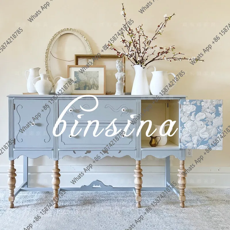 Neoclassical chest cabinet/solid wood painted cabinet/multi-functional locker/locker/customizable designer
Neoclassical chest cabinet/solid wood painted cabinet/multi-functional locker/locker/customizable designer