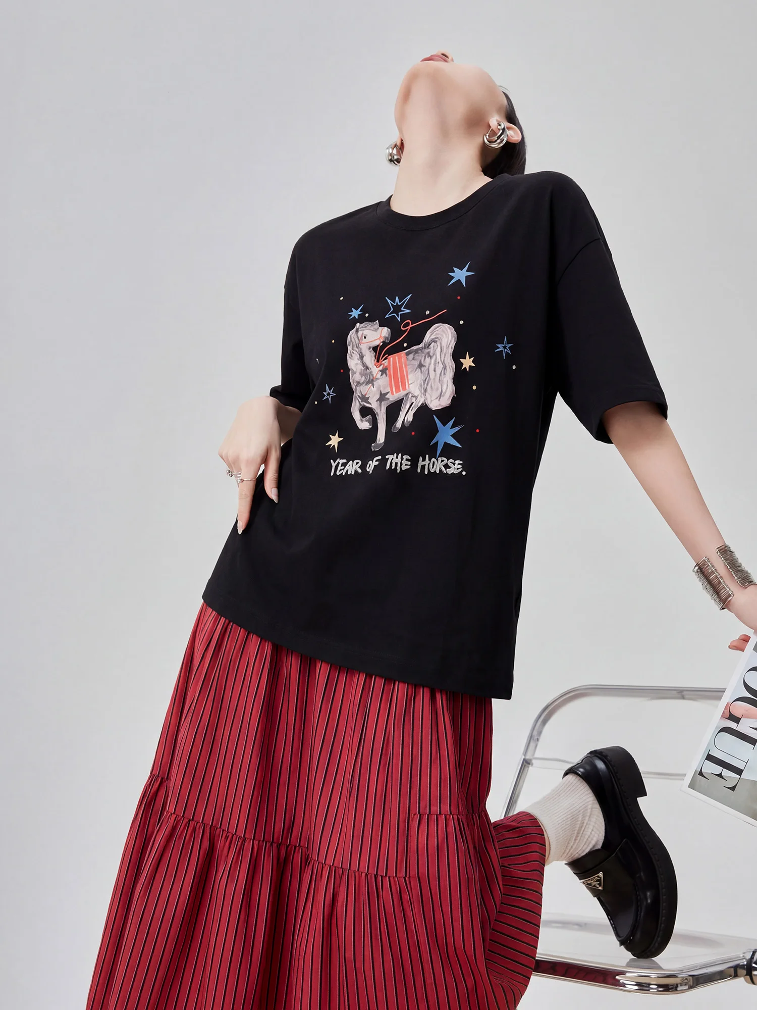 Casual Style Print Short Sleeve T-Shirt Dress Women's Loose Slimming Mid-Length Skirt Spring Summer New Arrival
Casual Style Print Short Sleeve T-Shirt Dress Women's Loose Slimming Mid-Length Skirt Spring Summer New Arrival