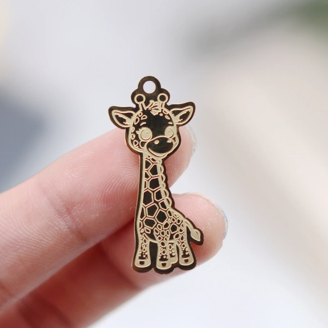2PCS Stainless Steel Cute Giraffe Charms For Jewelry Making Necklace Keychain Animal Pendant DIY Craft Kids Gifts Accessories
2PCS Stainless Steel Cute Giraffe Charms For Jewelry Making Necklace Keychain Animal Pendant DIY Craft Kids Gifts Accessories