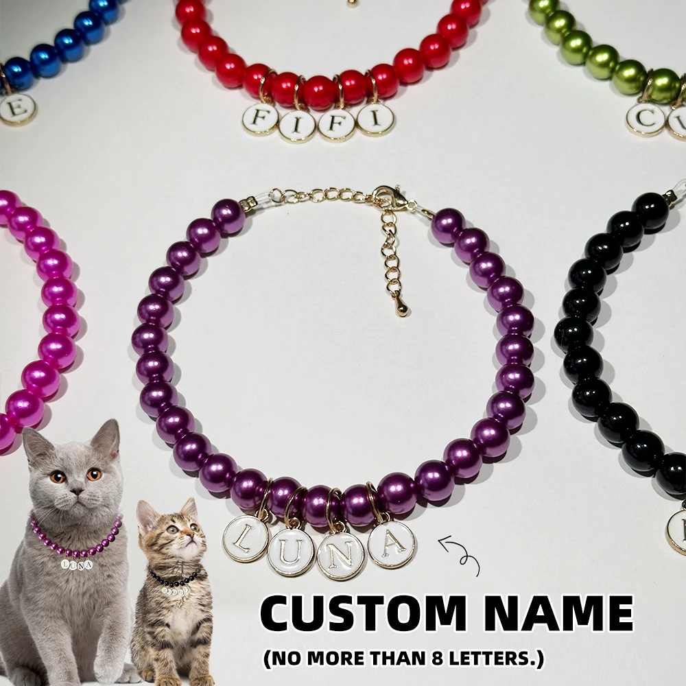 Personalized Elegant Pet Necklace Collar - Custom Name Letters for Cats & Dogs Plastic Colorful Pearls Beaded Adjustable
Personalized Elegant Pet Necklace Collar - Custom Name Letters for Cats & Dogs Plastic Colorful Pearls Beaded Adjustable