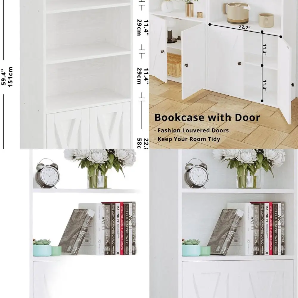 Floor-Standing 5-Shelf Bookcase with Doors, 11.8 Deep Storage Unit for Home and Office, Suitable for Living Room and Bedroom Dec
Floor-Standing 5-Shelf Bookcase with Doors, 11.8 Deep Storage Unit for Home and Office, Suitable for Living Room and Bedroom Dec