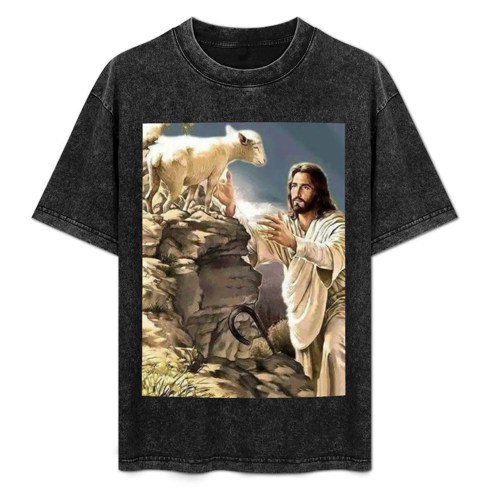 Jesus Christ And the Lost Sheep .2. BLK T-Shirt Anime t-shirt summer top oversizeds mens shirts graphic tee
Jesus Christ And the Lost Sheep .2. BLK T-Shirt Anime t-shirt summer top oversizeds mens shirts graphic tee