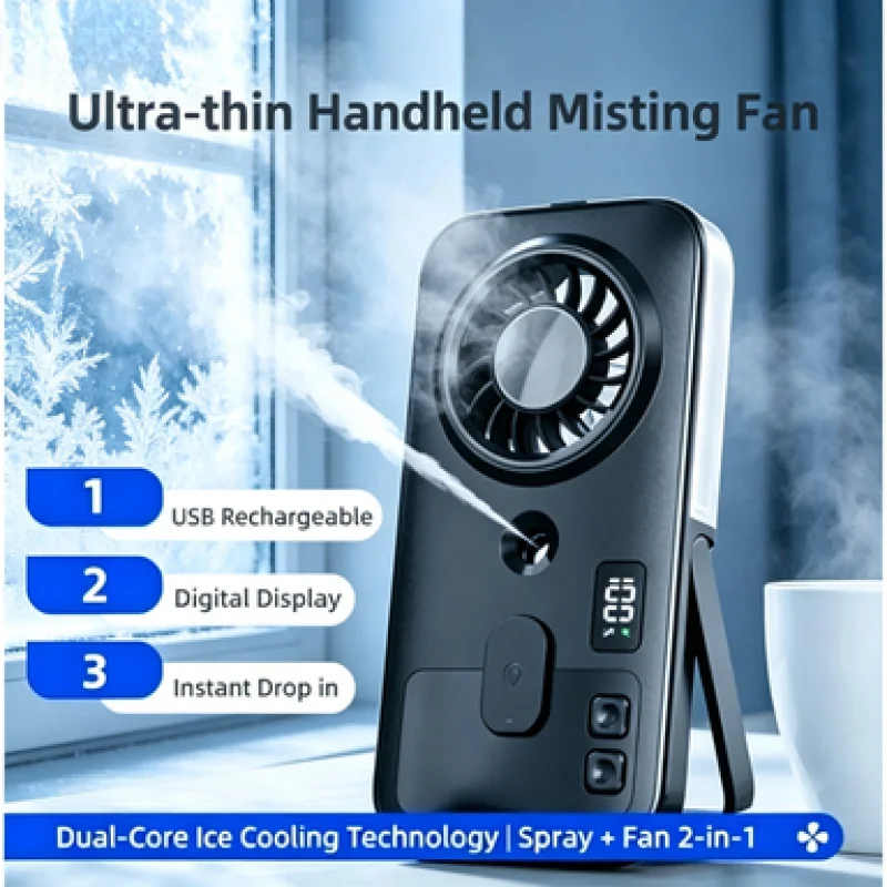 Handheld Misting Fan USB Rechargeable Digital Display Humidifier Mini Portable Outdoor Cooling Ventilador Portátil
Handheld Misting Fan USB Rechargeable Digital Display Humidifier Mini Portable Outdoor Cooling Ventilador Portátil