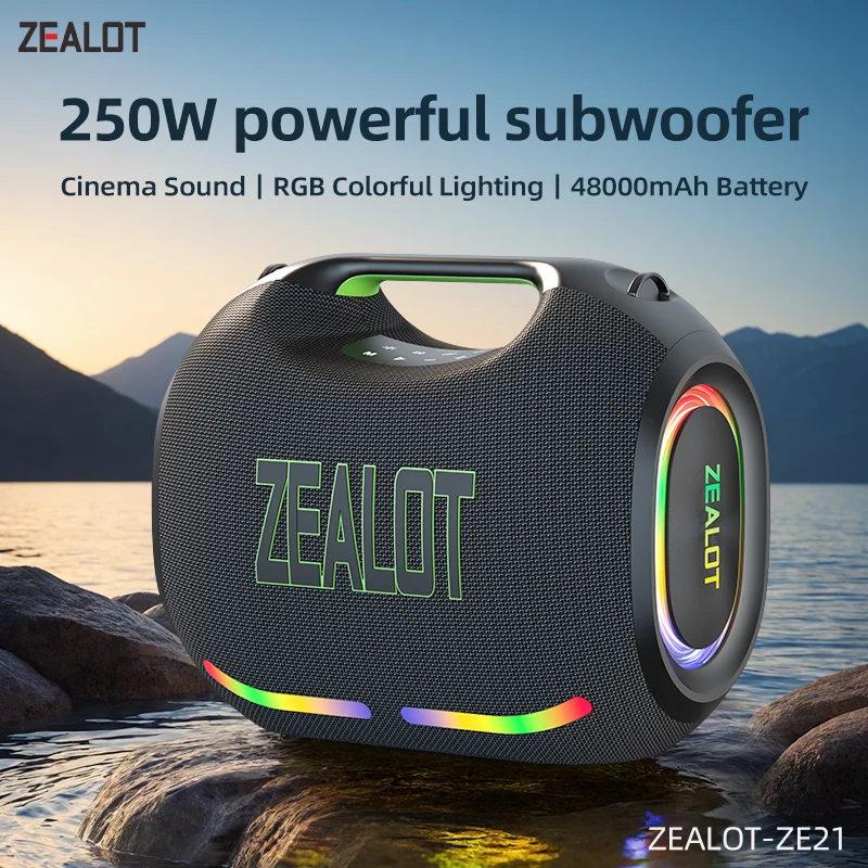 ZEALOT-ZE21 250 Вт портативный Bluetooth-динамик высокой громкости водонепроницаемый 48000 мАч беспроводной TWS сабвуфер Suporrt USB/TF/AUX RGB свет
ZEALOT-ZE21 250 Вт портативный Bluetooth-динамик высокой громкости водонепроницаемый 48000 мАч беспроводной TWS сабвуфер Suporrt USB/TF/AUX RGB свет