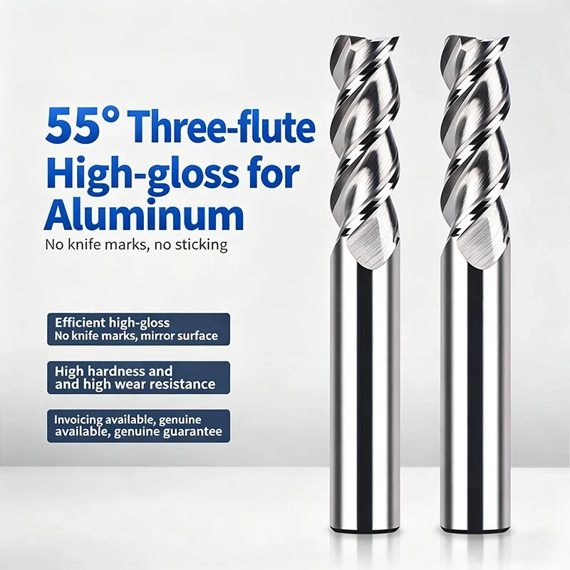 Hrc55 Three Flute High Gloss Aluminum Tungsten Steel End Mill Diameter 4mm 6mm 8mm 10mm 12mm Solid Carbide Square End Cnc Tool
Hrc55 Three Flute High Gloss Aluminum Tungsten Steel End Mill Diameter 4mm 6mm 8mm 10mm 12mm Solid Carbide Square End Cnc Tool