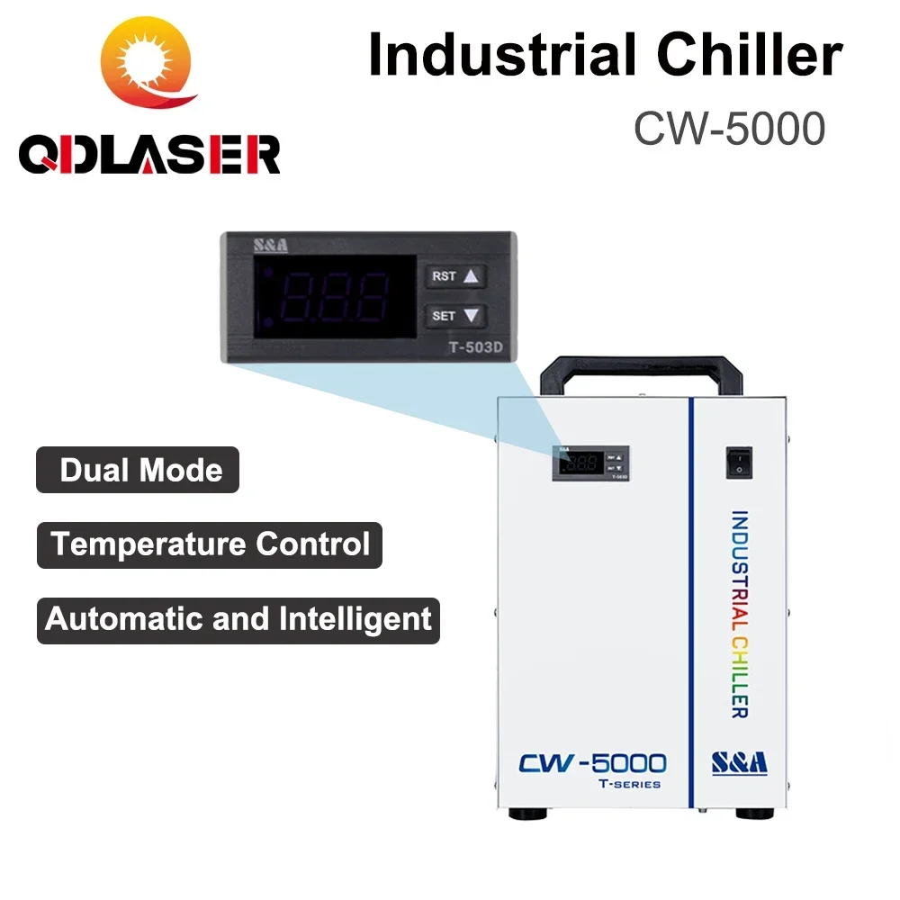 QDLASER CW5000 S&A промышленный воздушный охладитель воды для CO2 лазерной гравировки и резки охлаждение 80 Вт 100 Вт лазерная трубка
QDLASER CW5000 S&A промышленный воздушный охладитель воды для CO2 лазерной гравировки и резки охлаждение 80 Вт 100 Вт лазерная трубка