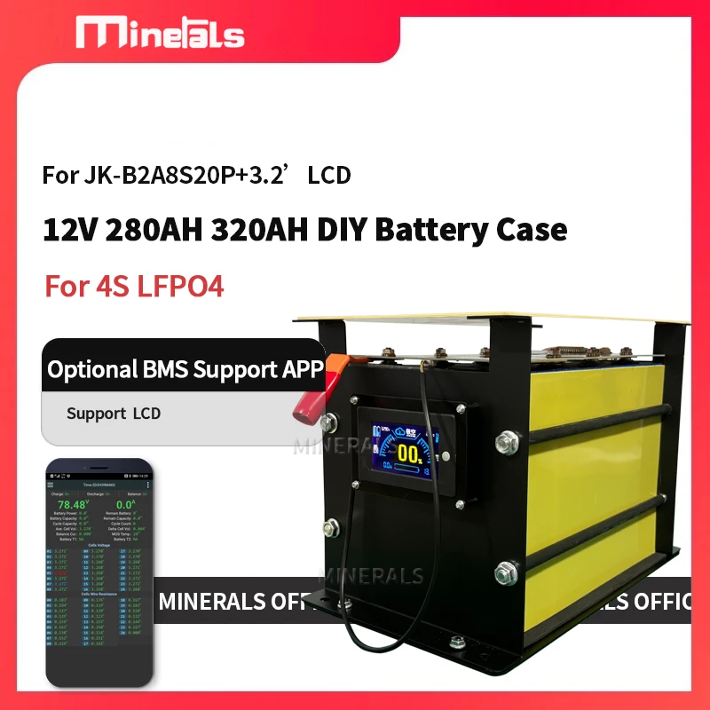 12V DIY Battery Case 4S Kit for EVE Cell 314AH 280AH 304AH LF280K MB31 LF304 JK-B2A8S20P BMS 3.2 LCD Optional Connection Card
12V DIY Battery Case 4S Kit for EVE Cell 314AH 280AH 304AH LF280K MB31 LF304 JK-B2A8S20P BMS 3.2 LCD Optional Connection Card