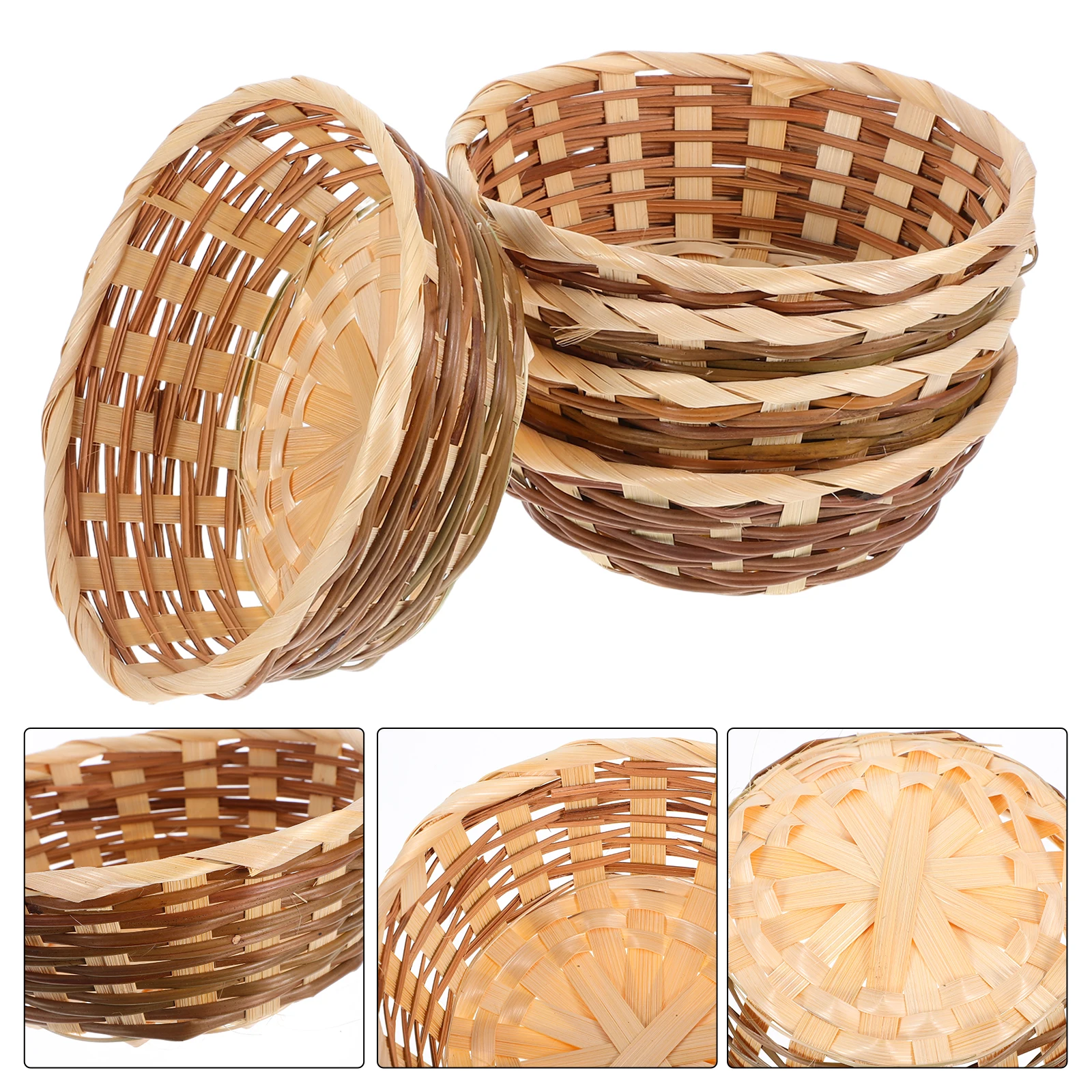 5pcs Basket Containers Woven Storage Organizer Dessert Plate Reusable Snack Tray Home Bamboo Snack Basket Decor
5pcs Basket Containers Woven Storage Organizer Dessert Plate Reusable Snack Tray Home Bamboo Snack Basket Decor