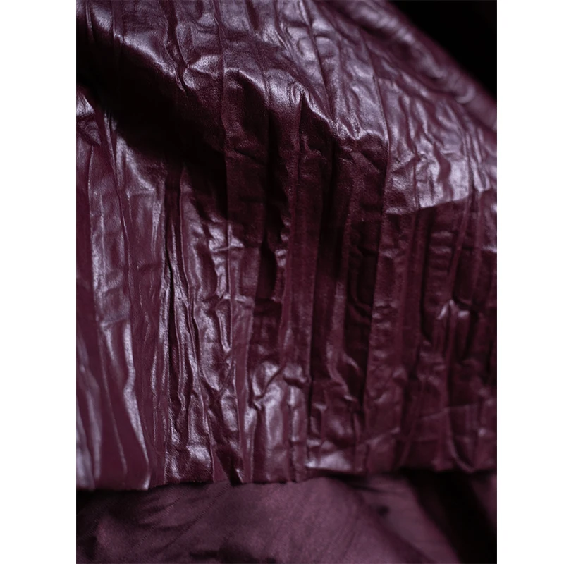 Dark Purple Red Coated Fabric Organ Thin Pleated Texture Vertical Soft Spring and Summer Creative Skirt
Dark Purple Red Coated Fabric Organ Thin Pleated Texture Vertical Soft Spring and Summer Creative Skirt
