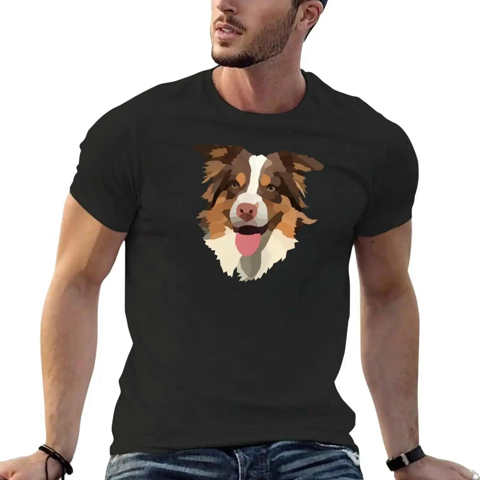 Australian shepherd T-Shirt man t shirt tees Men's cotton t-shirt 
Australian shepherd T-Shirt man t shirt tees Men's cotton t-shirt