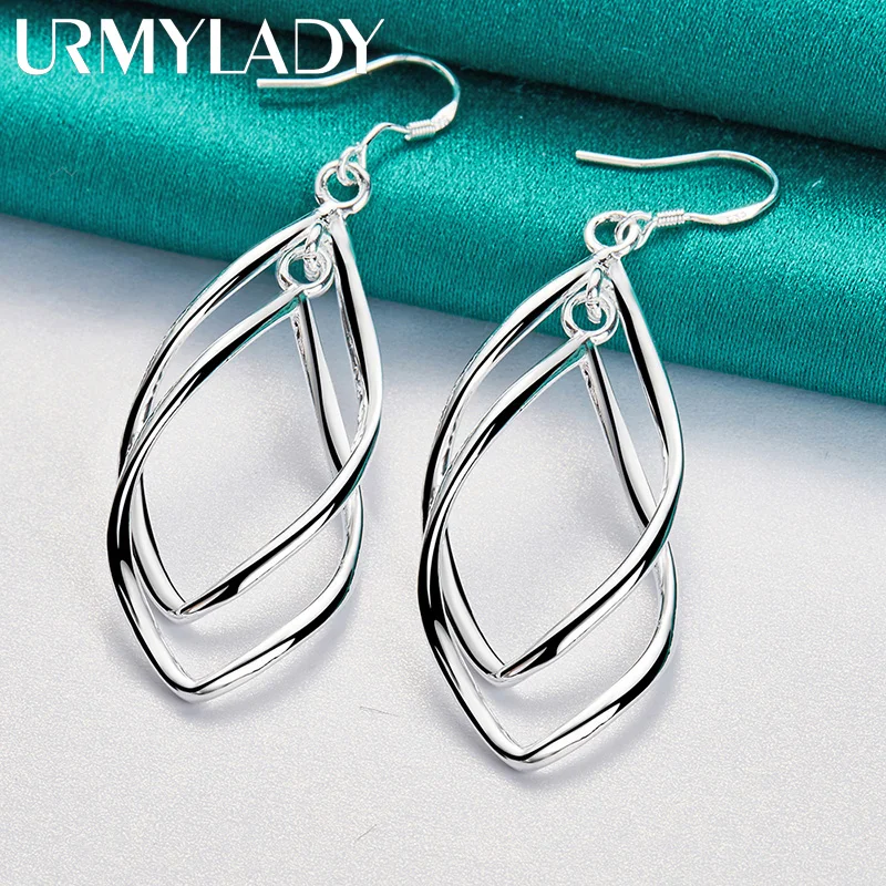 URMYLADY 925 Sterling Silver Double Leaf Earrings For Women Wedding Party Charm Jewelry
URMYLADY 925 Sterling Silver Double Leaf Earrings For Women Wedding Party Charm Jewelry