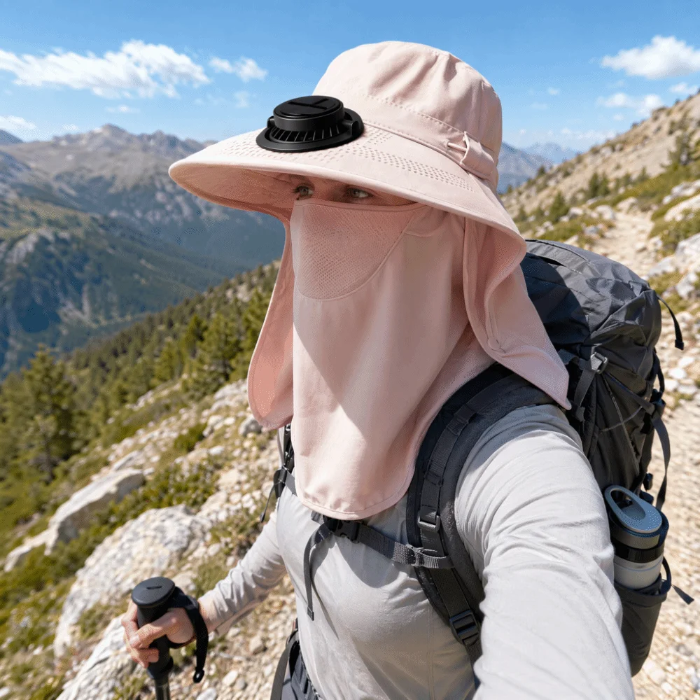 Full-Coverage Sun-proof Solar Fan Hat Wide-Brim Breathable Face Cover Bucket Hat with Shawl New Simple Outdoor Travel Hat
Full-Coverage Sun-proof Solar Fan Hat Wide-Brim Breathable Face Cover Bucket Hat with Shawl New Simple Outdoor Travel Hat