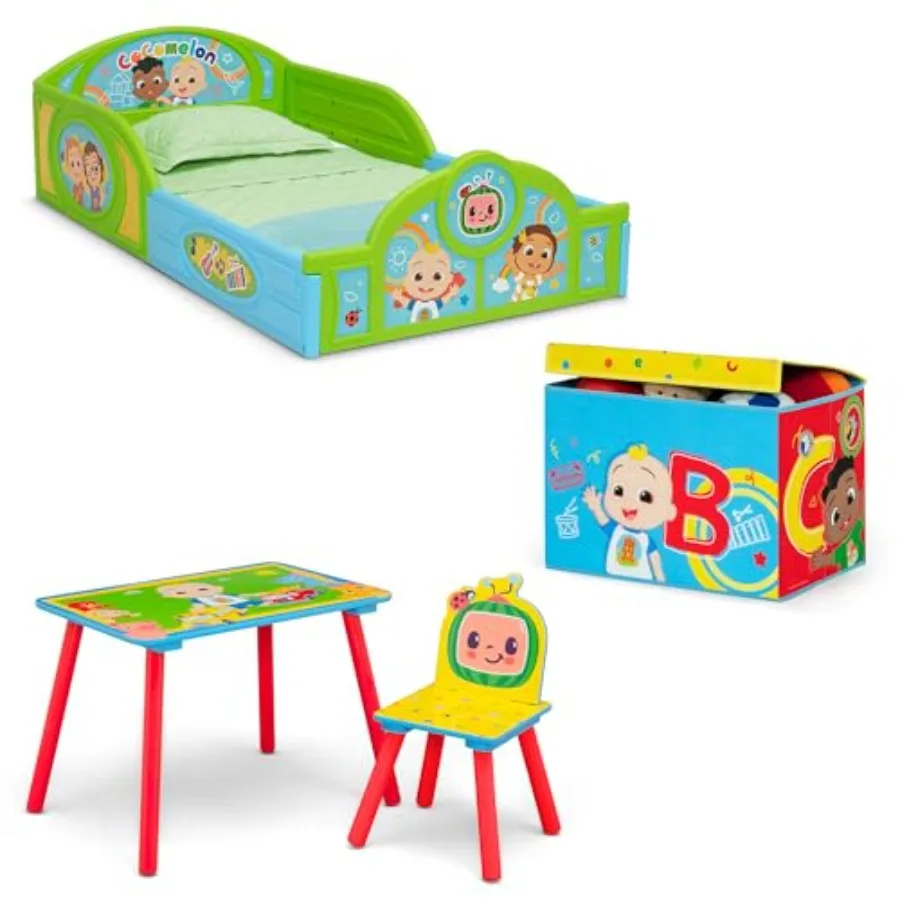 Delta - 4-Piece Toddler Room-in-a-Box Set Includes Sleep and Play Toddler Bed, Table, 1 Chair and Fabric Toy Box, Green
Delta - 4-Piece Toddler Room-in-a-Box Set Includes Sleep and Play Toddler Bed, Table, 1 Chair and Fabric Toy Box, Green