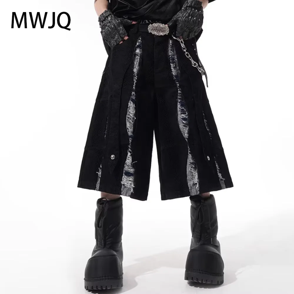 MWJQ laceration Snake Texture Seven Shorts Darkly Style Deconstructive splicing High Street Male Loose Middle Pant Summer 010264
MWJQ laceration Snake Texture Seven Shorts Darkly Style Deconstructive splicing High Street Male Loose Middle Pant Summer 010264