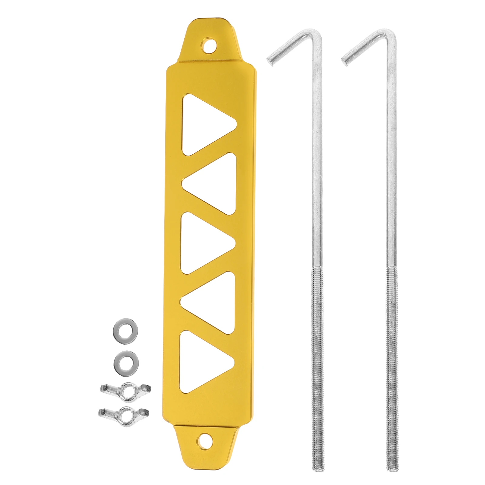 Aluminum Alloy Hold Down Rack Triangular 5-Hole Design for Car Batteries Golden Easy Install Universal Bracket Car
Aluminum Alloy Hold Down Rack Triangular 5-Hole Design for Car Batteries Golden Easy Install Universal Bracket Car