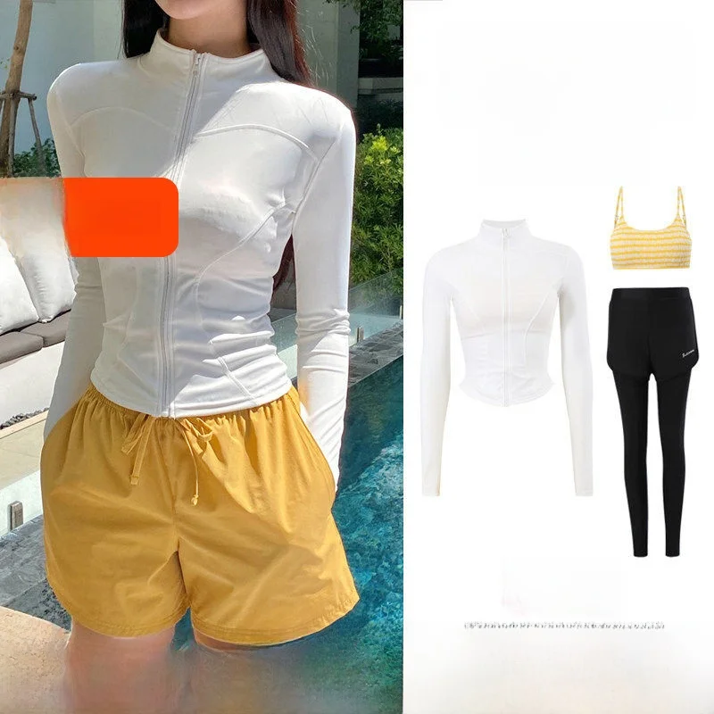New Women's Two-Piece Long Sleeve Swimsuit Conservative Belly Covering Slimming Yoga Surfing Diving Suit Jellyfish Costume
New Women's Two-Piece Long Sleeve Swimsuit Conservative Belly Covering Slimming Yoga Surfing Diving Suit Jellyfish Costume