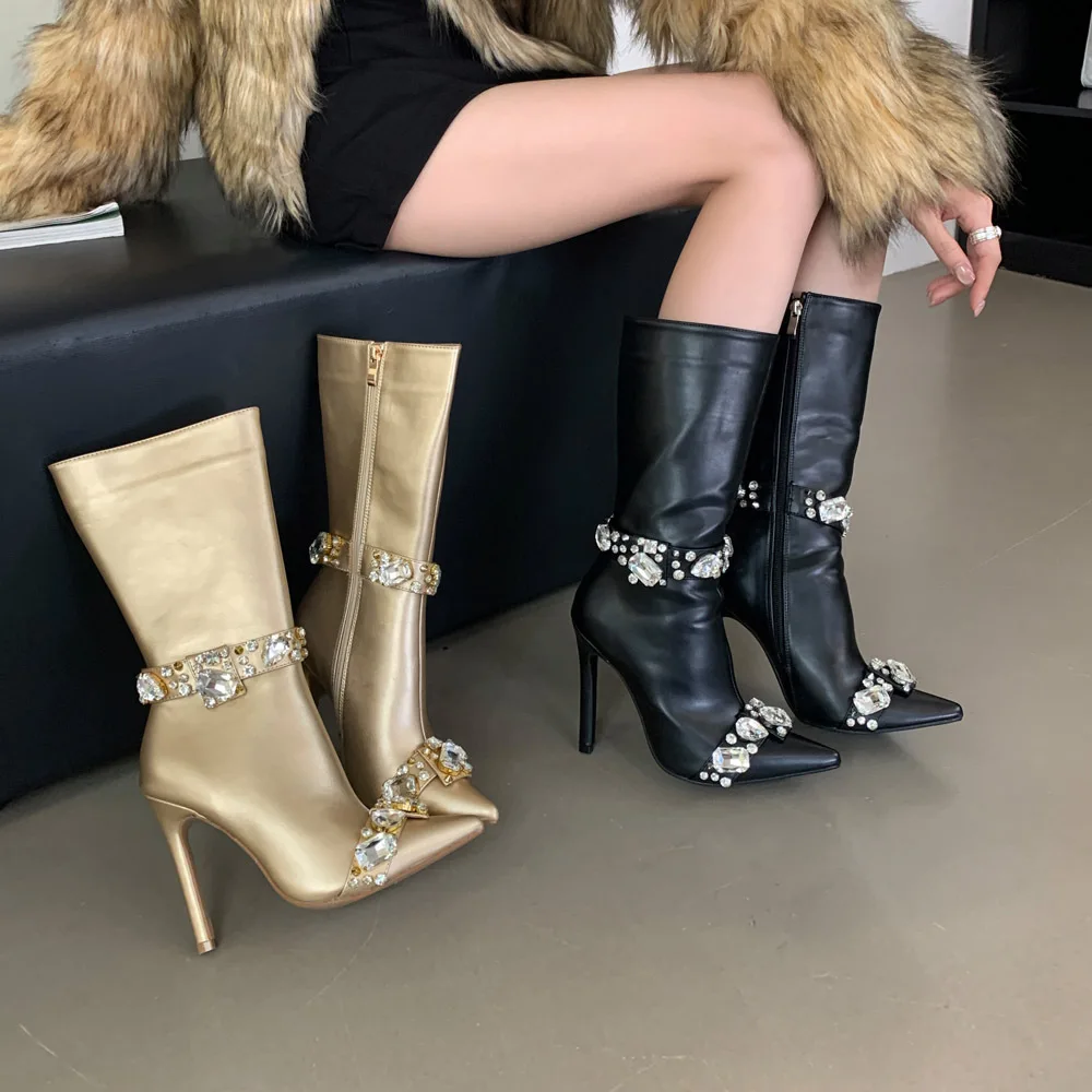 High Heels Winter New Style Super High Heels Women's Shoes Women's Fine Heels Pointed Water Diamond Boots Women's Middle Boots
High Heels Winter New Style Super High Heels Women's Shoes Women's Fine Heels Pointed Water Diamond Boots Women's Middle Boots
